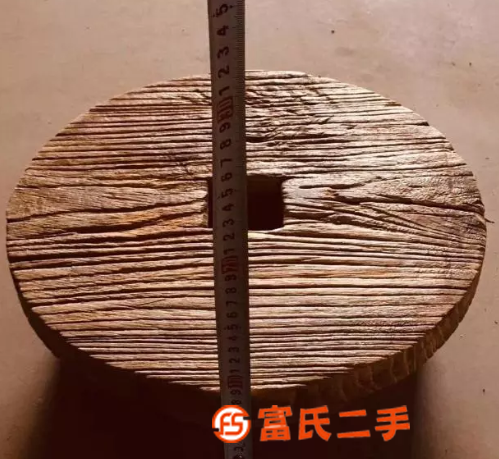 榆木茶托，自然风化，纹理清晰，无修补，全品包老